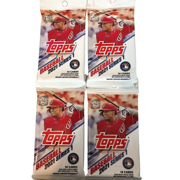 2021 Topps Series 1 Baseball MLB Cello Packs (Qty: 4)